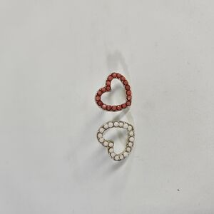 Betsey Johnson Red and Gold Heart Earrings